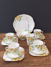 Used, Beautiful Art Deco Taylor of Kent Floral Trio Tea Set. Well Loved And Used. for sale  STOCKPORT