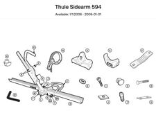 Usado, REPUESTOS DE REPUESTO THULE 594 Sidearm Bandeja Vertical Bicicleta Portaequipajes THULE 594 - TÚ ELIGES segunda mano  Embacar hacia Argentina