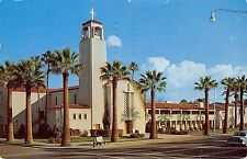 Cartão postal Phoenix Arizona~Igreja Metodista Central~Bus Stop Adv Bench~1960 comprar usado  Enviando para Brazil