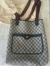 Bolsa tote de ombro vintage Gucci Sherry Line azul marinho com bolsa de pó comprar usado  Enviando para Brazil