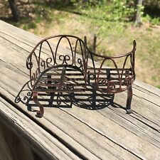 Used, Brown/Copper Metal Mini Kissing Bench Figure Eight Shape Fairy Garden EUC for sale  Shipping to South Africa