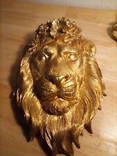 Used, Resin Wall Decor large Gold Color Lion Head for sale  Shipping to South Africa