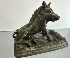 Estatua de cerdo enraizamiento original Rosa Bonheur 1822-1899 escultura de bronce jabalí salvaje segunda mano  Embacar hacia Argentina