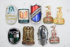 JOB LOT OF VINTAGE BICYCLE FRAME HEADBADGES, PUCH, VISCOUNT, RALEIGH, CURRYS for sale  Shipping to South Africa