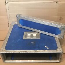 1x Aluminium + Blue Flight Case - 2U NON-Rack - 2 Door - Appx 49 x 52 x 14cm Ext for sale  DAGENHAM