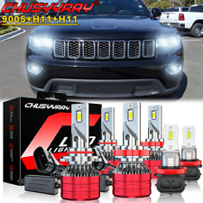 Kit combo de faróis de LED + lâmpadas de neblina 6000K para Jeep Grand Cherokee 2014-2018 comprar usado  Enviando para Brazil