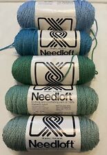 Usado, Lote de 5 fios de tricô e crochê Needloft 100% filamento nylon verde azul comprar usado  Enviando para Brazil