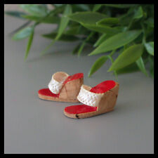 🍏Juego de picnic Barbie #967 sandalias de cuña de corcho de paja con suela roja de colección 1960 como nuevas🍓 segunda mano  Embacar hacia Argentina