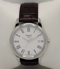 Relógio masculino Tissot Classic Dream mostrador branco data pulseira de couro marrom T033410 B L1 comprar usado  Enviando para Brazil