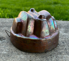 Molde antigo de cobre forrado de estanho para bolo ou gelatina design assimétrico martelado comprar usado  Enviando para Brazil