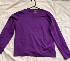 Camisa feminina LL BEAN manga longa 100% algodão supino roxa, usado comprar usado  Enviando para Brazil