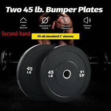 Secondhand 45lb Weight Plate Set Olympic Bumper Plates for 2Inch Sleeve Barbells for sale  Ontario