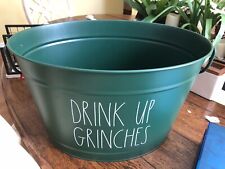 New RAE DUNN by Magenta Party Tin Tub Drink Bucket Drink Up Grinches Green for sale  Shipping to South Africa