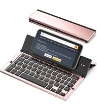 Geyes Folding Bluetooth Keyboard, Portable Travel Foldable Keyboard Rose Gold for sale  Shipping to South Africa