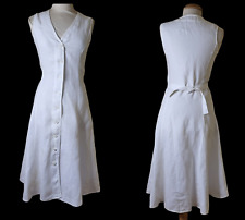 Vestido Camisa Polo Ralph Lauren Sem Mangas Tamanho 6 Linho Branco Botão-Frente comprar usado  Enviando para Brazil