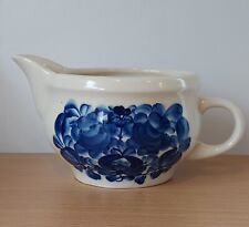 Fajans Włocławek Ceramiczny ręcznie malowany biały niebieski kwiatowy kremowy dzbanek kremowy 3,5 " na sprzedaż  Wysyłka do Poland