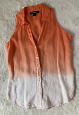 Usado, Camisa INC International Concepts tamanho 0 blusa sem mangas linho ombre laranja branco comprar usado  Enviando para Brazil
