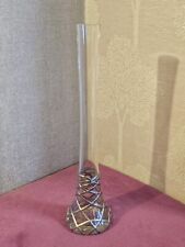 Attractive Tall Slim Glass Vase with Lead Effect Criss-Cross Detail - 40 cm for sale  Shipping to South Africa