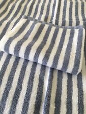 John Lewis Cotton Towels, Bath Sheet & Hand Towel. White and Blue striped for sale  Shipping to South Africa
