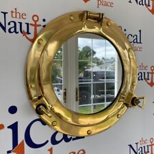 Espejo de ojo de buey de latón acabado pulido 12" pulgadas espejo de pared náutico ojo de buey regalo segunda mano  Embacar hacia Argentina