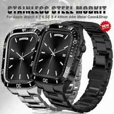 Usado, Kit de modificação de aço inoxidável luxo estojo pulseira fr Apple Watch 9 8 7 6 45 44mm comprar usado  Enviando para Brazil