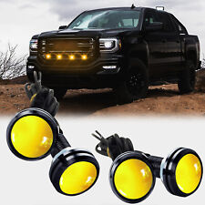 12V  LED Round Car Daytime Running Light DRL Head Lamp Eagle Eye yellow Light for sale  Shipping to Ireland