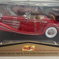 Used, MAISTO -  MERCEDES-BENZ 500K SPECIAL ROADSTER  RED  1/18 SCALE MODEL CAR diecast for sale  Shipping to South Africa