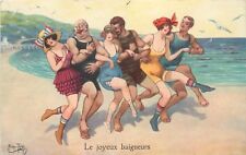 1920s Art Postcard A/S Arthur Thiele Le Joyeux Baigneurs, Dancing Bathers, Beach for sale  Shipping to South Africa