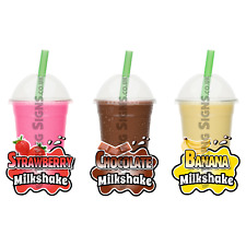 Adesivos De Milk-shake Sabor-Conjunto De 3 Morango, Chocolate, Banana-Sorvete comprar usado  Enviando para Brazil