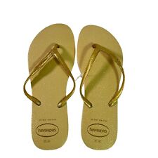 havaianas flip flop fantasia cinza areia (dourado) glitter EUA 9/10 comprar usado  Enviando para Brazil