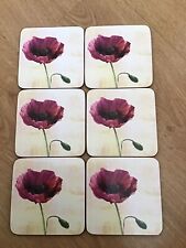 Set poppy coasters for sale  CHELMSFORD