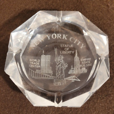 Cenicero de cristal vintage de la ciudad de Nueva York World Trade Center et al souvenir segunda mano  Embacar hacia Argentina