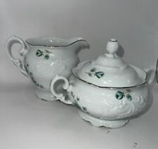 Used, Vintage WAWEL “Morning” Sugar & Creamer~Teal Roses~ Silver Trim~ EUC for sale  Shipping to South Africa