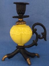 Estojo antigo de vidro vitoriano ferro fundido garra pé câmara bastão suporte de vela, usado comprar usado  Enviando para Brazil