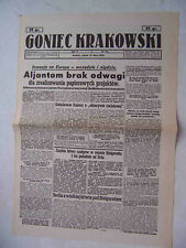 Używany, POLAND Krakow 1943 Daily WWII Newspaper GONIEC KRAKOWSKI. na sprzedaż  Wysyłka do Poland