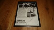 WAMSLER SOLID FUEL BOILER/COOKER-1984 framed original advert for sale  Shipping to Ireland