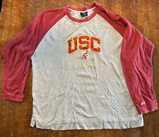 USC Trojans Vintage Shirt Mens Size Large Gray Burgundy Waffle Knit Loose Flaws for sale  Shipping to South Africa