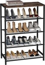 5-Tier Industrial Shoe Rack, Metal Shoe Storage Organizer , Rustic Brown for sale  Shipping to South Africa