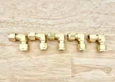 Lot Of 5, SWAGELOK B-400-9  1/4" tube x 1/4" tube Brass 90 Elbow Compression Fit for sale  Shipping to South Africa