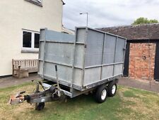 TWIN AXEL 8X5 TIPPER TRAILER  HEAVY DUTY LARGE DROP  SIDED /CAR TRAILER USED for sale  STAFFORD