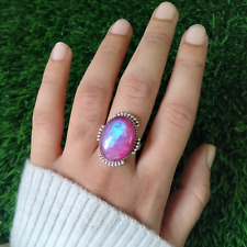 Usado, Anillo de piedra lunar rosa, anillo hecho a mano de plata esterlina 925, anillo de mujer, regalo para ella segunda mano  Embacar hacia Argentina