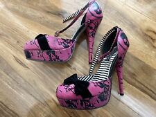 Used, Iron Fist Pink & Black Lacey Days High Heel Platform Shoes UK 7 / US 9 / EU40 for sale  Shipping to South Africa