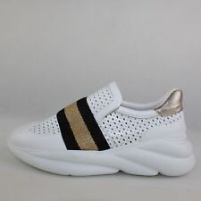 STOKTON 37 EU women's shoes white leather black DC668, used for sale  Shipping to South Africa