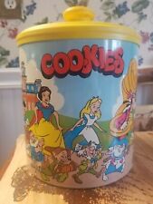 Vintage Cheinco Lidded Tin Walt Disney Cookie Jar Tin Mickey Alice Snow White..., used for sale  Hockessin