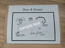 ORIGINAL Dean Koontz Autographed Doodle (Feb 1996) inc letter of authenticity for sale  Shipping to South Africa