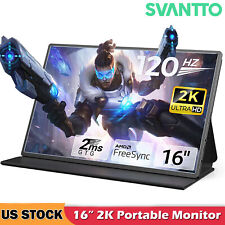 SVANTTO 16” 120Hz Portable Monitor 2K Type C VESA Gaming Monitor For Laptop PS for sale  Shipping to South Africa