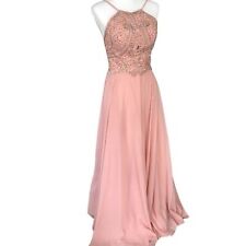 Vestido de noche largo rosa dama de honor graduación boda invitado con detalles de lentejuelas talla 4 segunda mano  Embacar hacia Argentina