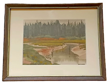 Northwest Artist Jerry Becker Autumn Landscape Scene Watercolor Painting Signed for sale  Shipping to South Africa