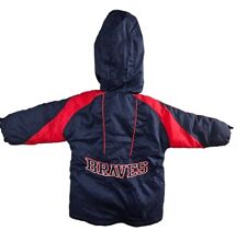 Atlanta Braves Puffer Jacket Boys 3T Toddler Blue Red Coat MLB Genuine Merc Baby for sale  Shipping to South Africa