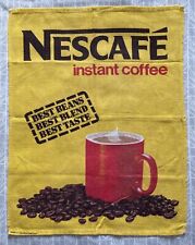 Vintage NESCAFE Tea Towel Yellow Cotton/Linen 1980s Coffee Advertising Retro for sale  Shipping to South Africa